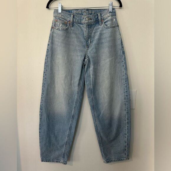 AEO Barrel Blue Denim Jeans 000 - Picture 1 of 7